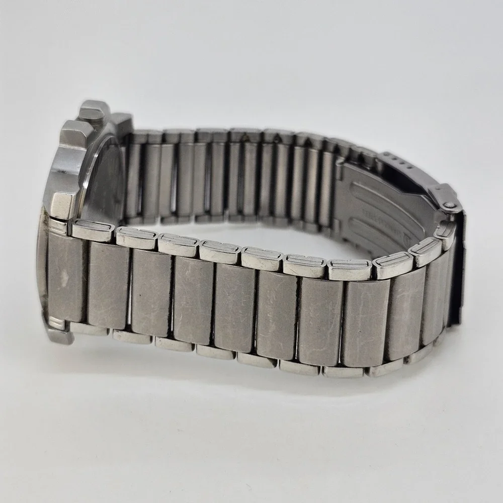 Fastrack Men's Watch 42MM Black Dial‎ Gray Bracelet Band 7.5